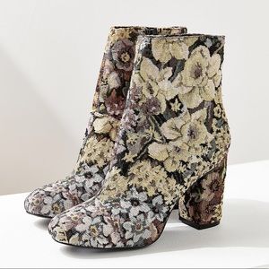 “Emma” Floral Jacquard Tapestry Booties